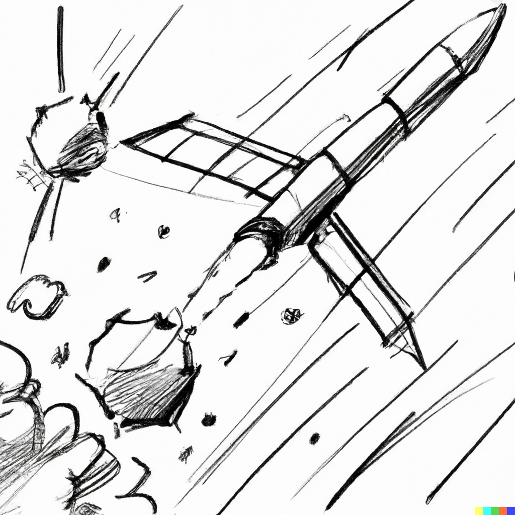 Orbital mechanics debris simulation sketch